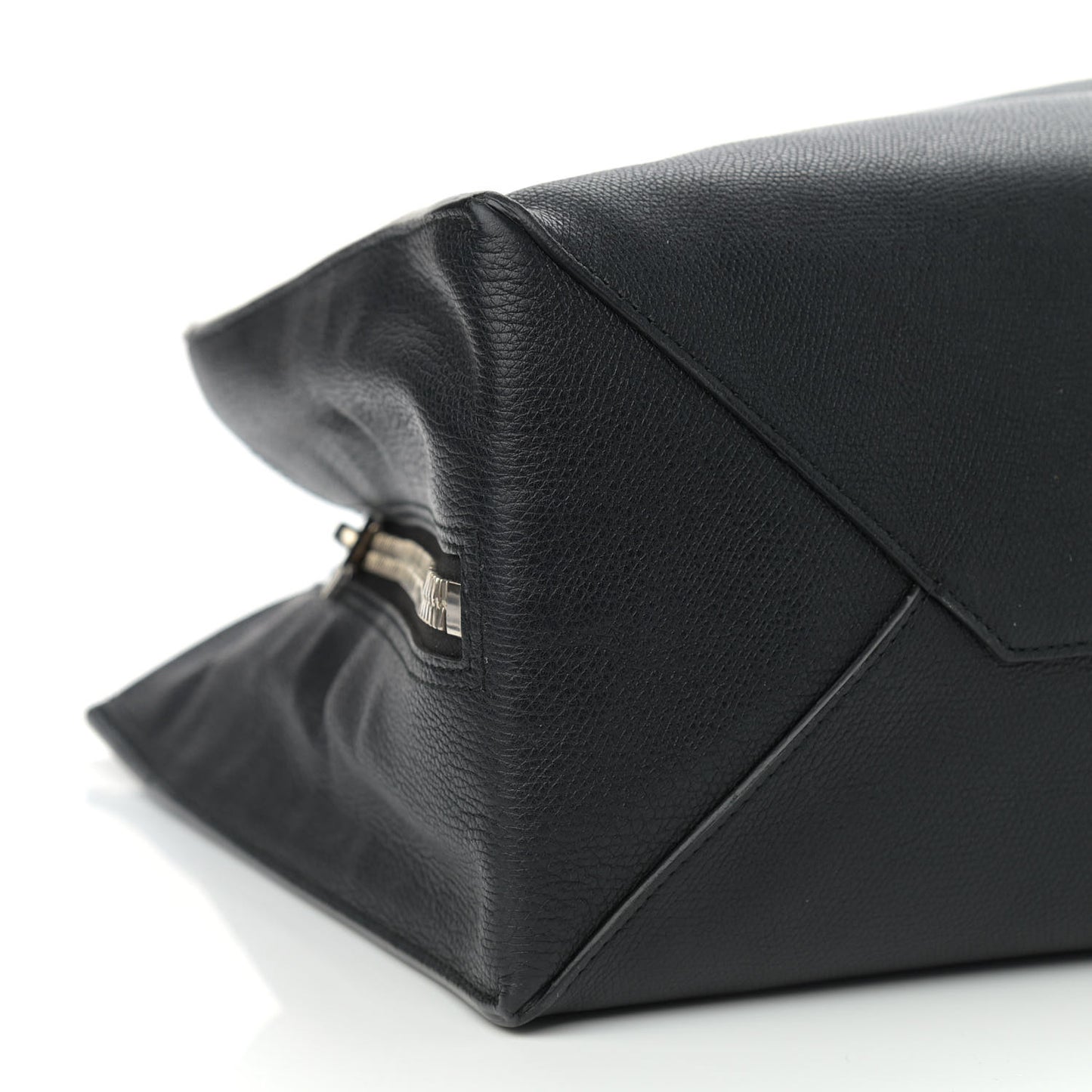 Calfskin Papier A4 Zip Around Plate Tote Black