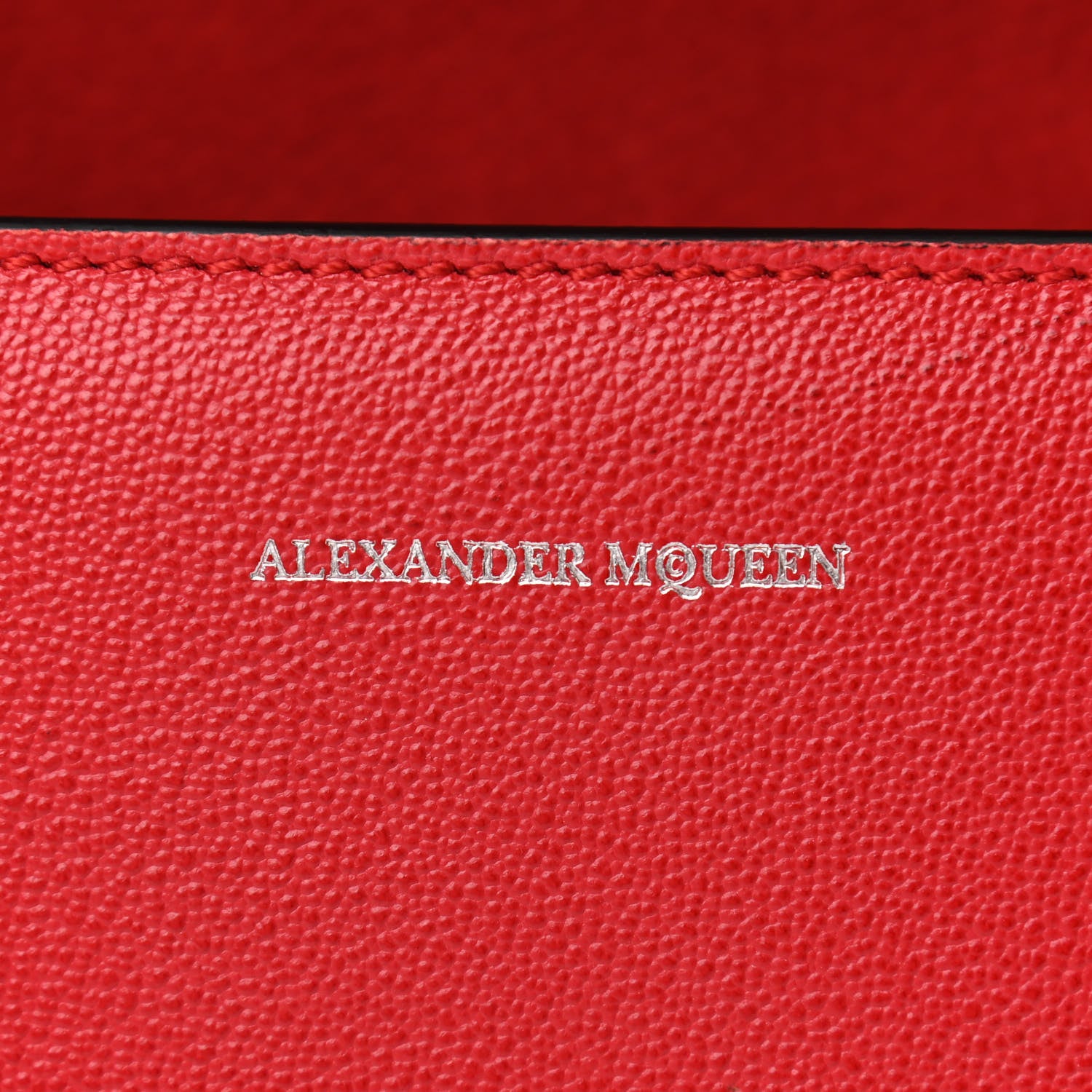 Alexander McQueen Grained Calfskin Medium Insignia Flap China Red 6 of 9