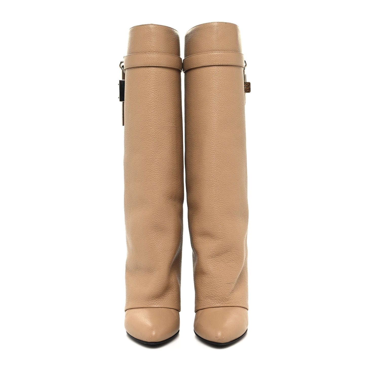 Calfskin Shark Lock Pant Boots 36.5 Beige
