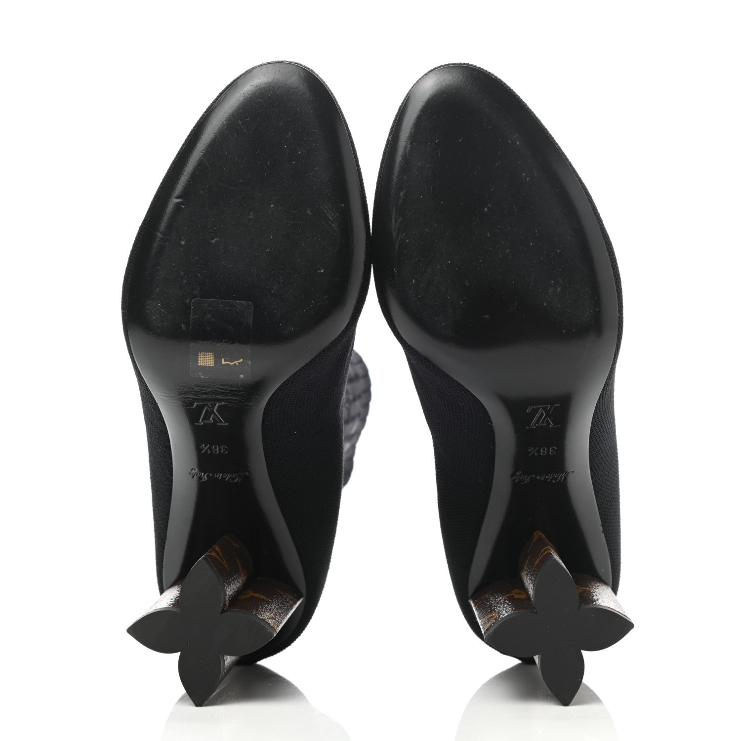 Louis Vuitton Monogram Stretch Fabric Silhouette Ankle Boots 38.5 Black 5 of 8
