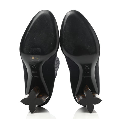 Louis Vuitton Monogram Stretch Fabric Silhouette Ankle Boots 38.5 Black 5 of 8
