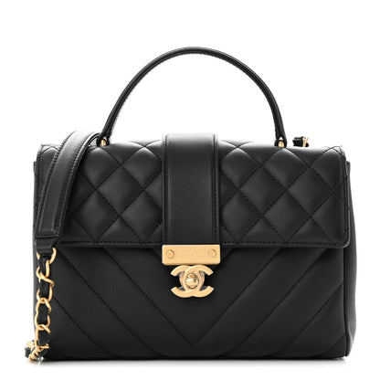 Chanel Calfskin Quilted Chevron In The City Bag Black 1 of 11