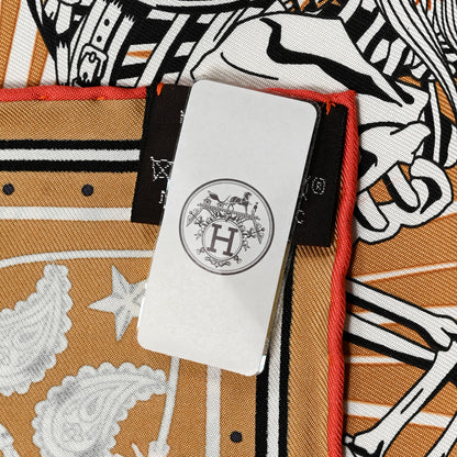 Hermes Silk Chorus Stellarum Bandana Scarf 55 Beige Dore White 3 of 5