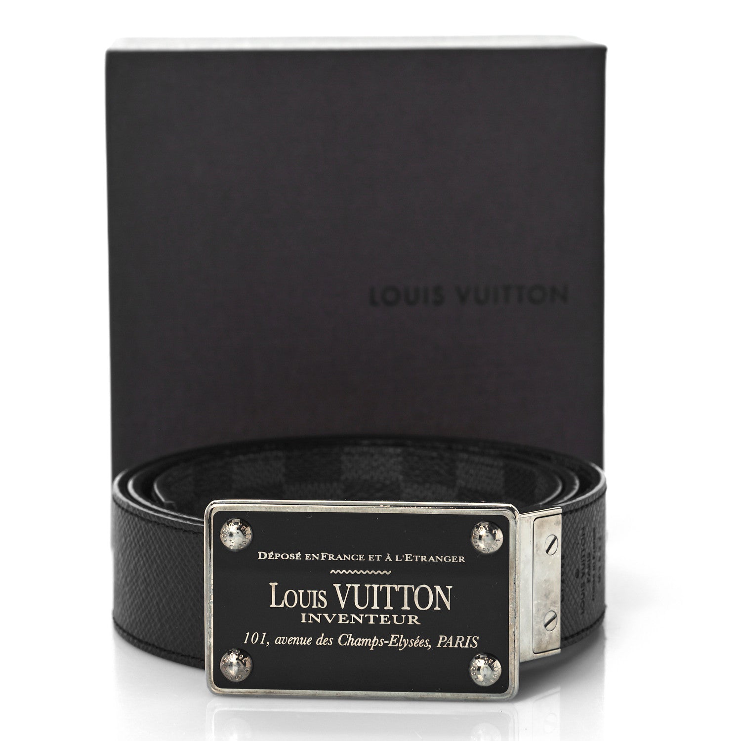 Louis Vuitton Damier Graphite 35mm LV Inventeur Reversible Belt 85 34 6 of 6