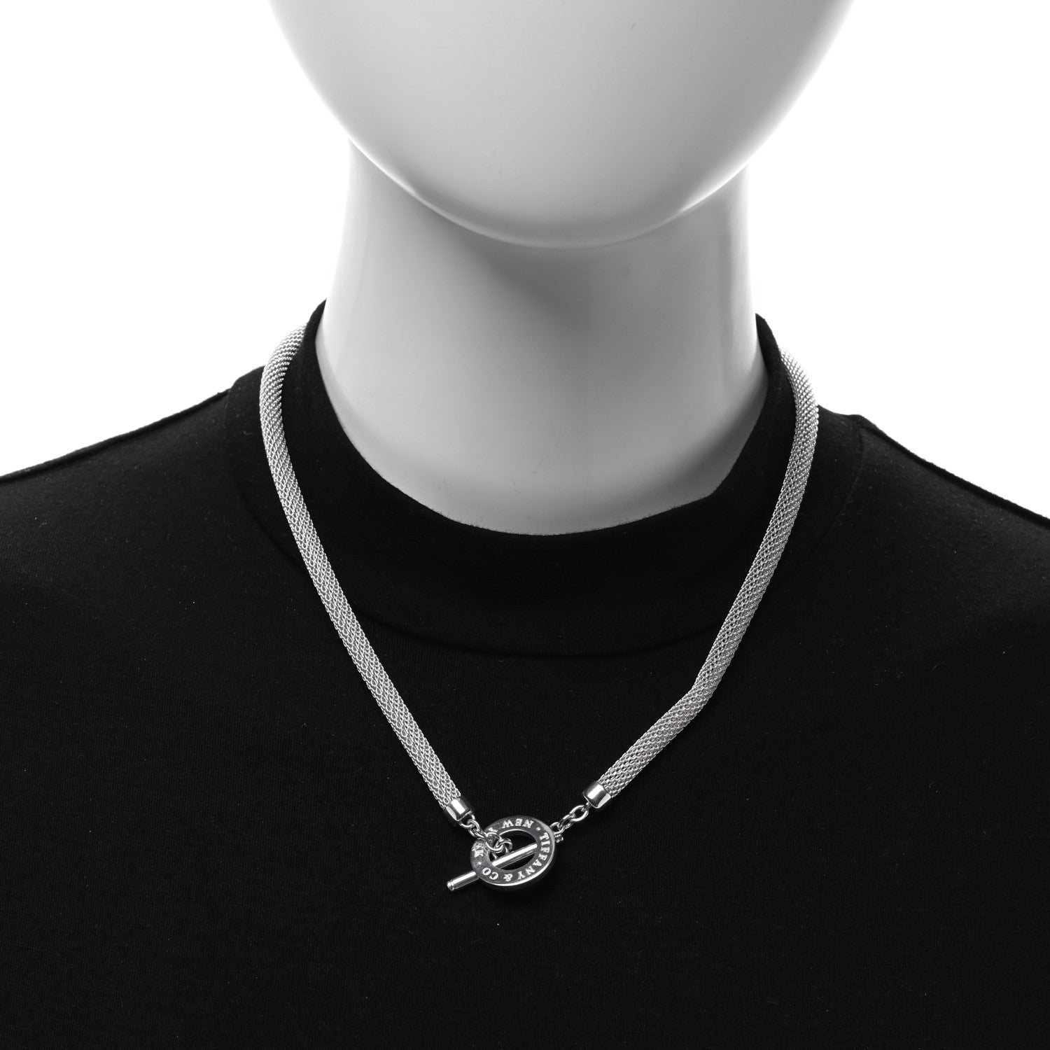 Tiffany Sterling Silver Somerset Mesh Toggle Necklace 2 of 4
