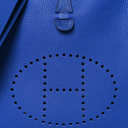 Hermes Taurillon Clemence Evelyne III PM Bleu Royal 8 of 11