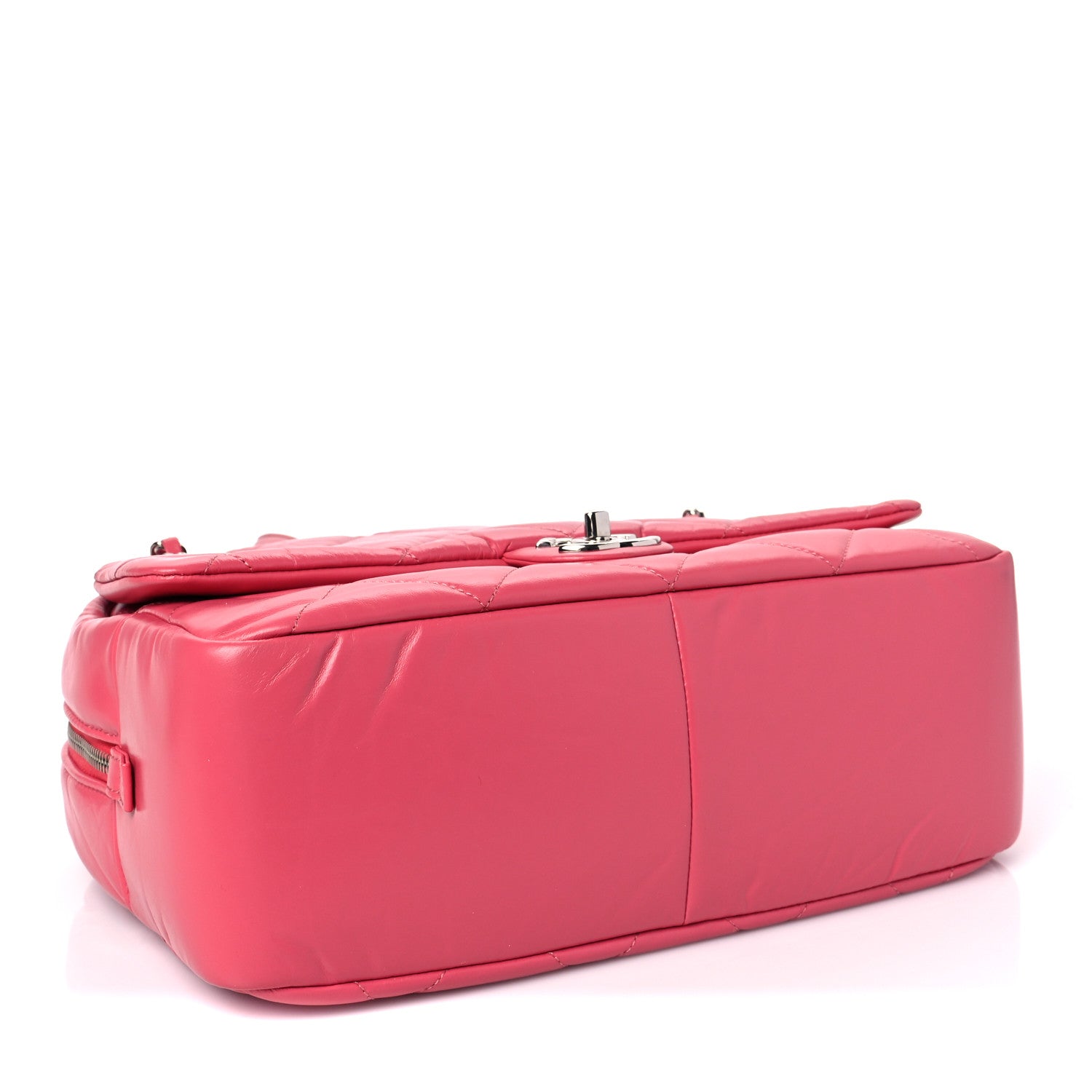 Chanel Aged Calfskin Quilted Small Express Bowling Bag Pink 3 of 6