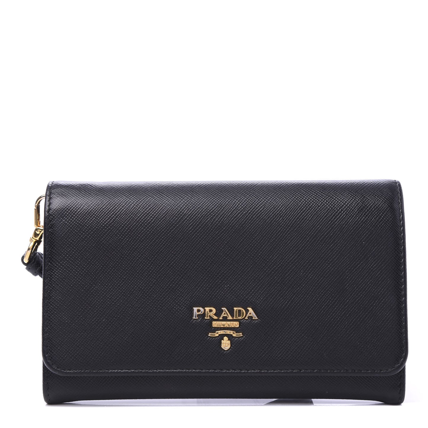 Saffiano Metal Wristlet Black