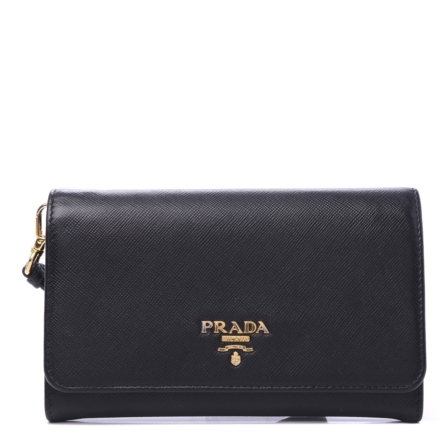 Prada Saffiano Metal Wristlet Black 1 of 9