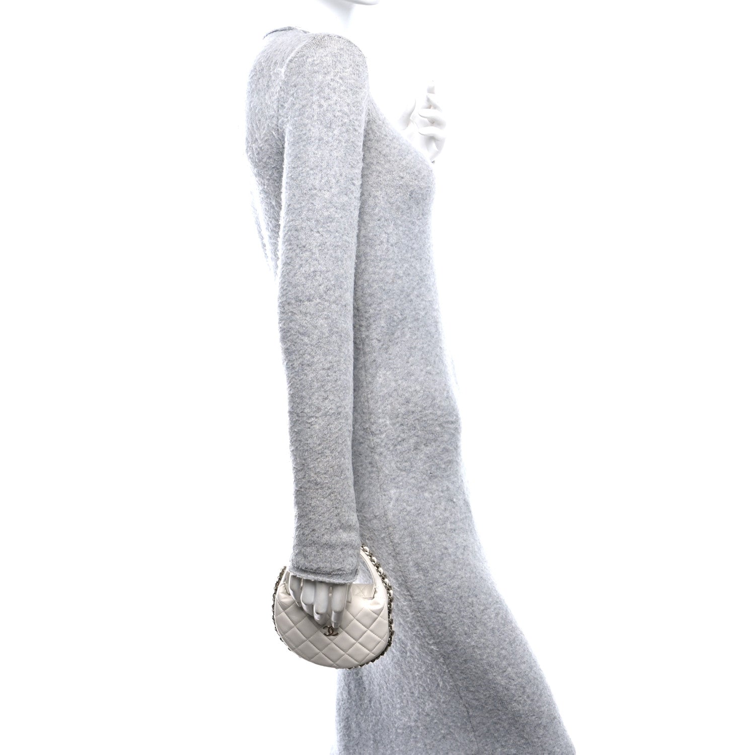 Chanel Lambskin Quilted Chain Around Pouch White 2 of 10