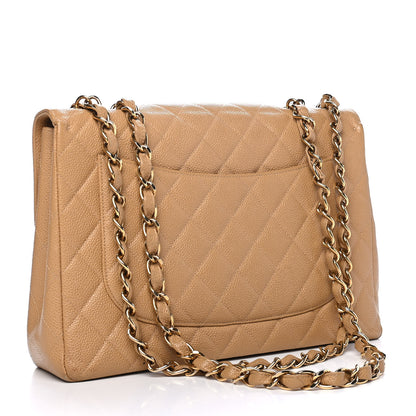 Chanel Caviar Quilted Jumbo Single Flap Beige 2 of 5