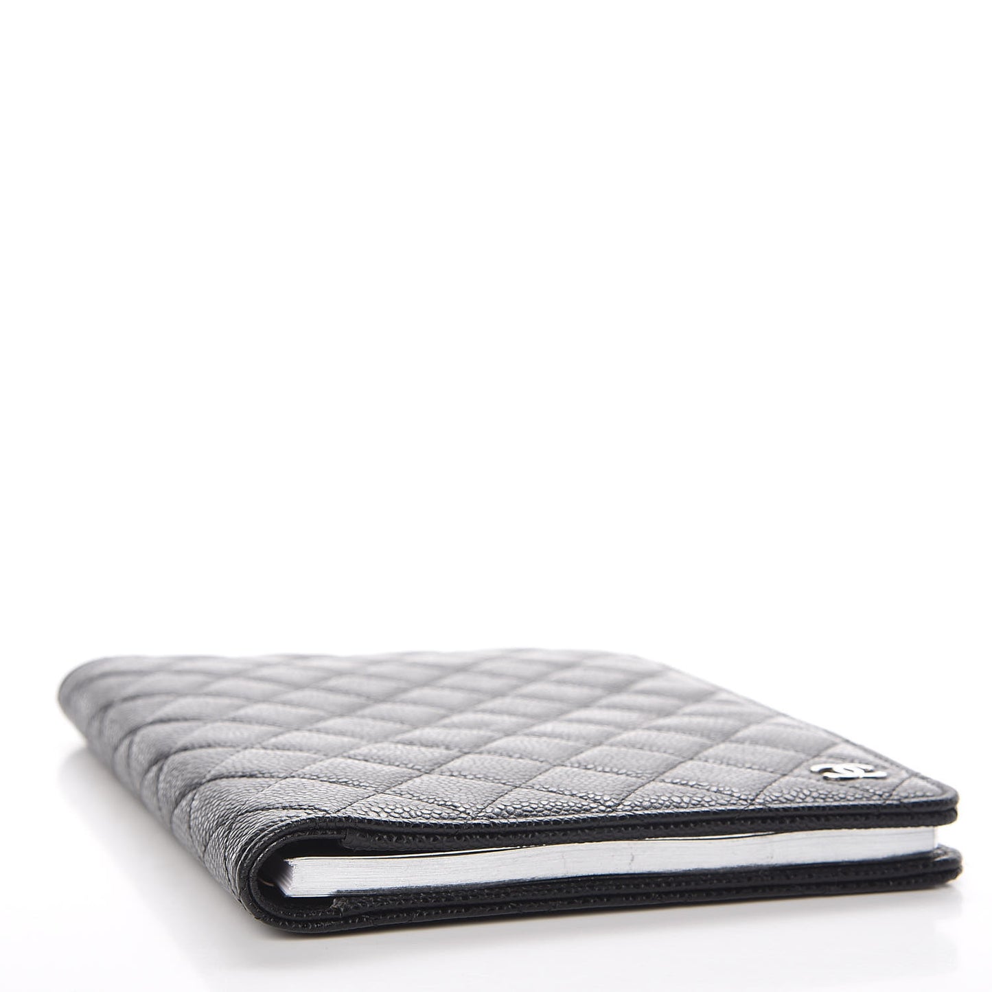 Caviar Quilted Large Agenda Cover Black