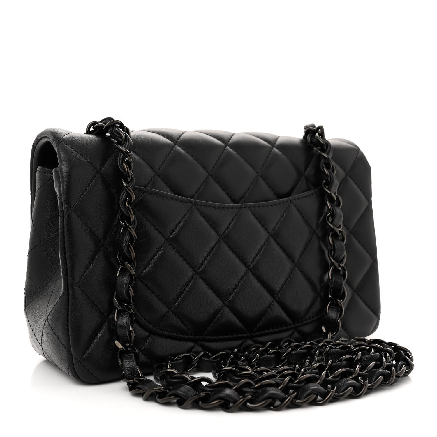 Chanel Lambskin Quilted Mini Rectangular Flap So Black 3 of 12