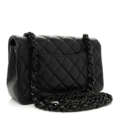 Chanel Lambskin Quilted Mini Rectangular Flap So Black 3 of 12