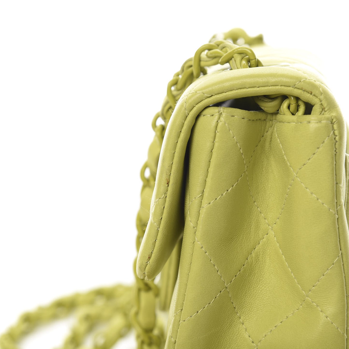 Lambskin Quilted Mini Square Flap Green