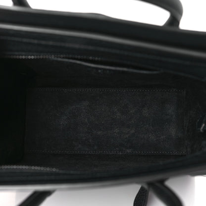 Celine Drummed Calfskin Nano Luggage Black 5 of 9