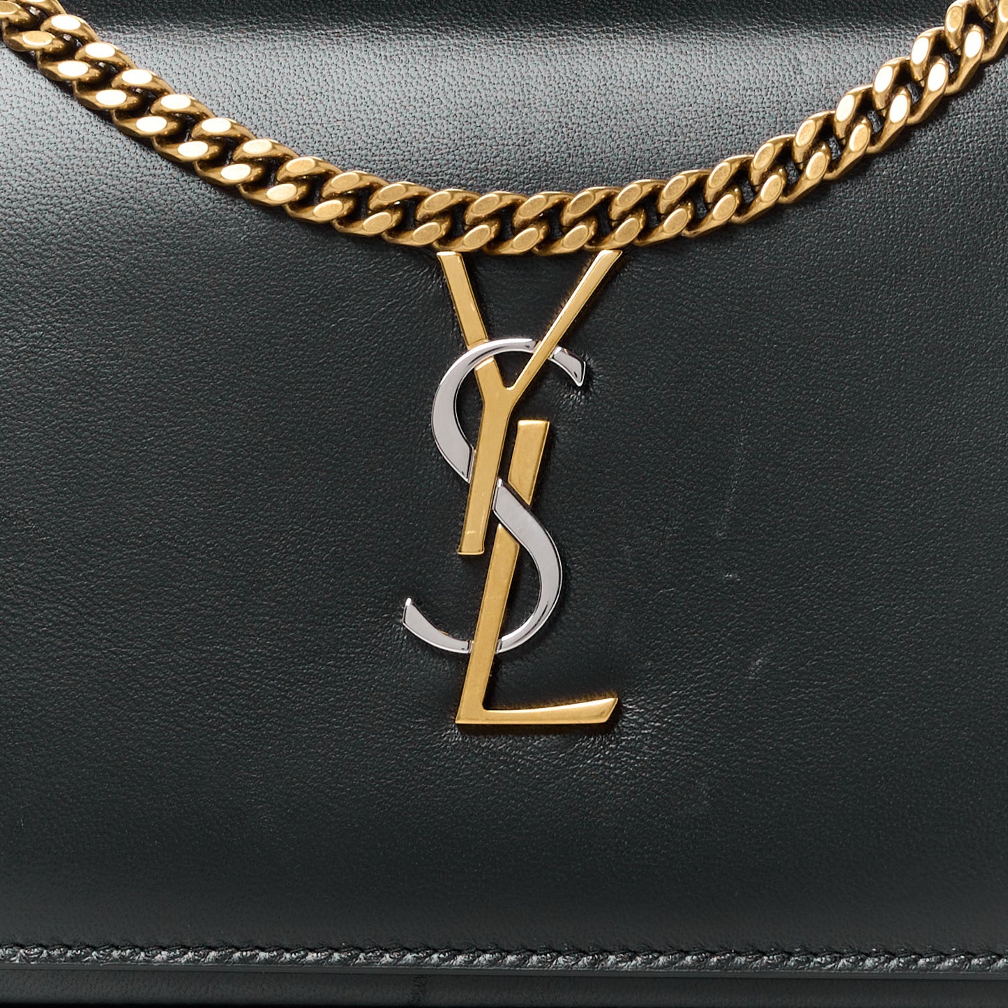 Smooth Calfskin Tri-Metal Cassandre Wallet On Chain WOC Black