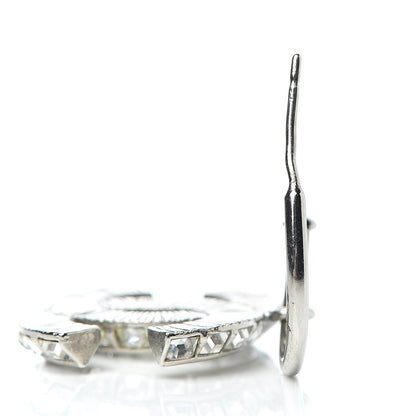 Chanel Baguette Crystal CC Dangle Earrings Silver 5 of 6