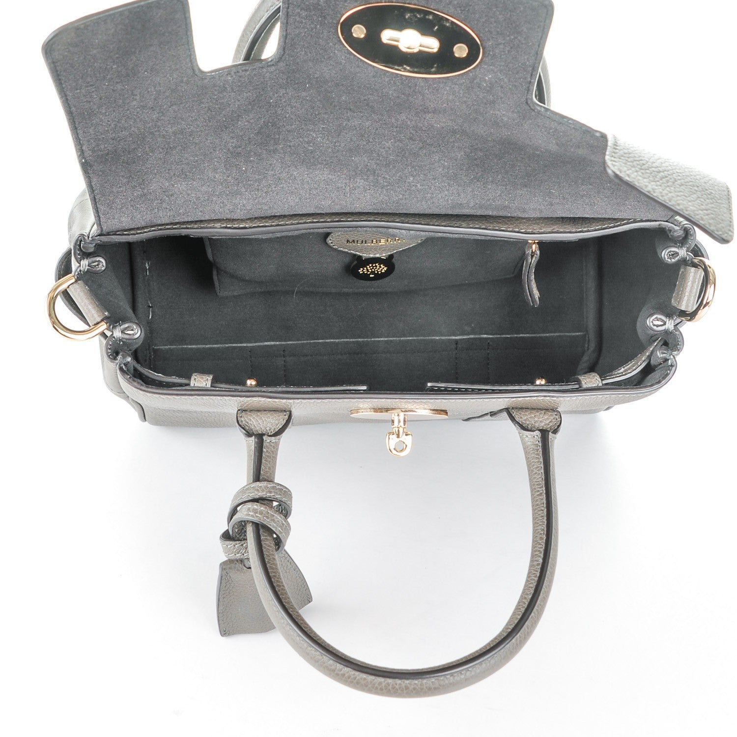 Mulberry Classic Grain Small Bayswater Satchel Mole Grey 5 of 9