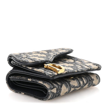 Christian Dior Oblique Saddle Lotus Wallet Blue 4 of 8