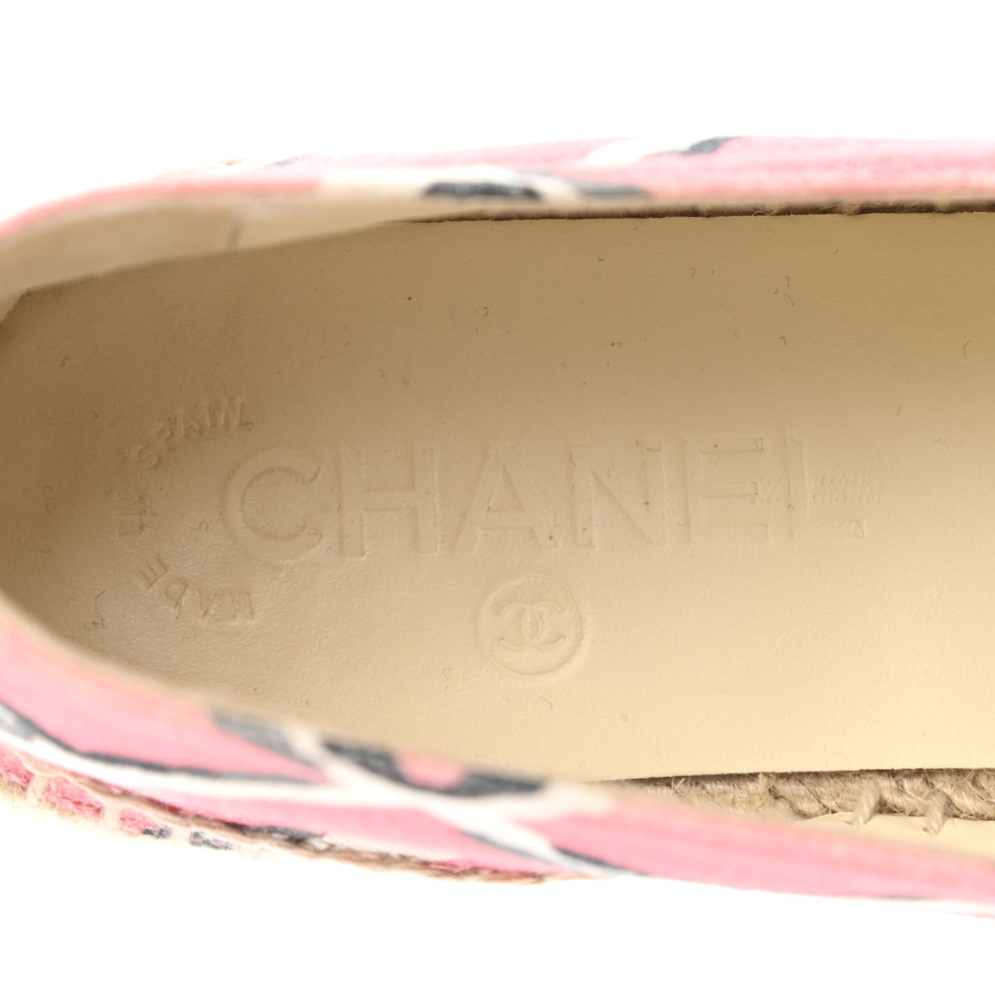 Printed Canvas Grosgrain Espadrilles 39 Pink Black