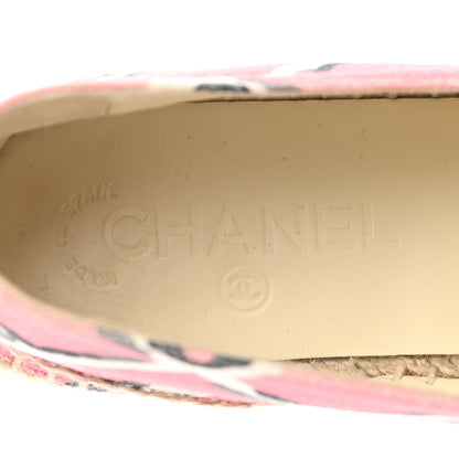Chanel Printed Canvas Grosgrain Espadrilles 39 Pink Black 7 of 9