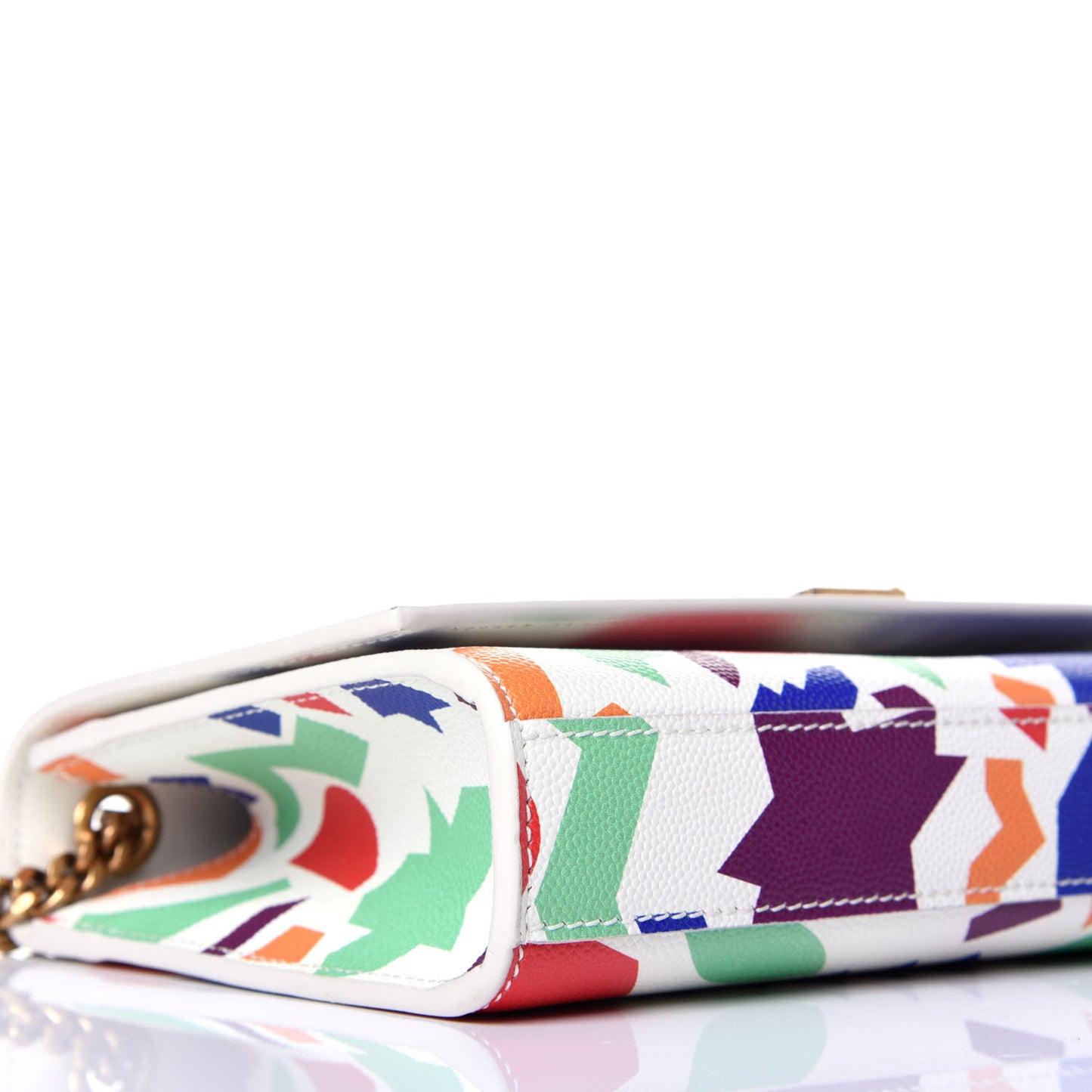 Grain De Poudre Small Classic Monogram Shapes Print Kate Satchel White