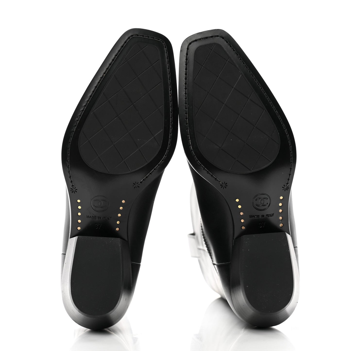 Calfskin CC High Boots 37 Black