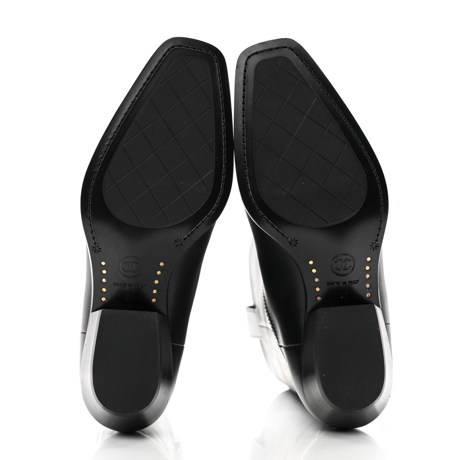 Chanel Calfskin CC High Boots 37 Black 5 of 10