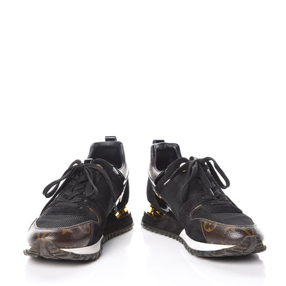 Louis Vuitton Suede Monogram Run Away Sneakers 36 Black 5 of 9