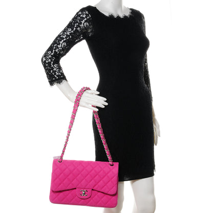 Chanel Iridescent Caviar Jumbo Double Flap Hot Pink 2 of 9