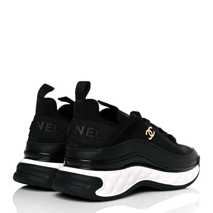 Chanel Velvet Calfskin Mixed Fibers CC Sneakers 36 Black 4 of 8