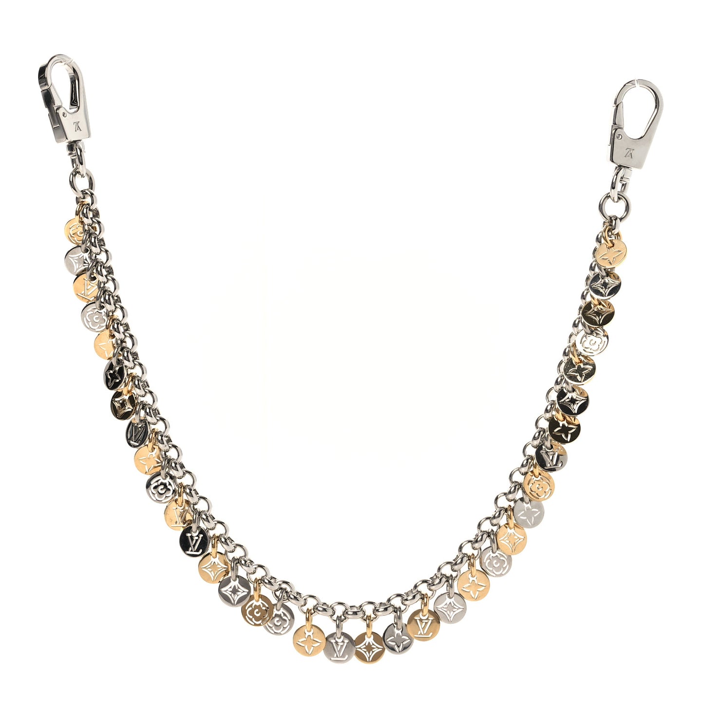Metal Pastilles Key Chain Bag Charm Silver Gold