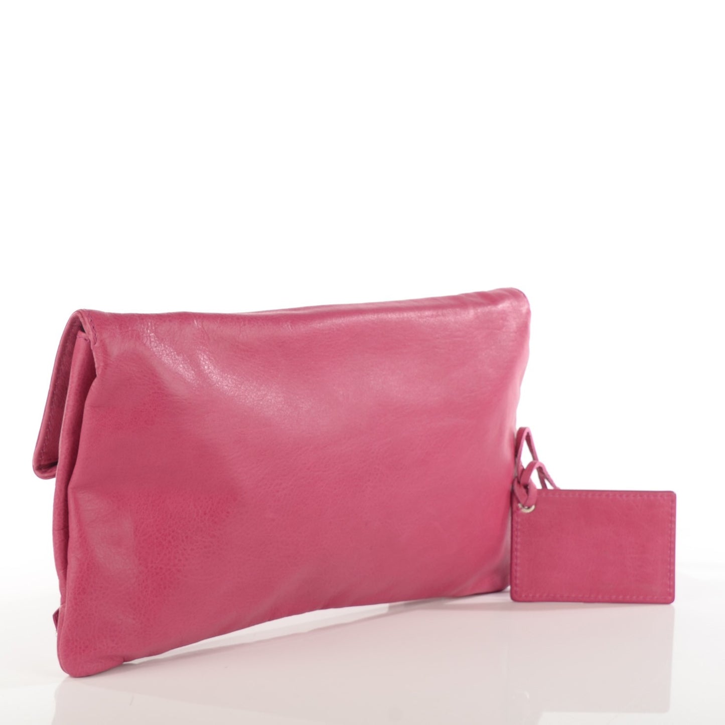 Agneau Giant 21 Silver Hardware Envelope Clutch Cyclamen