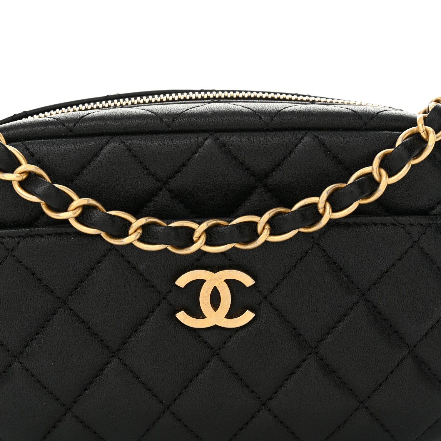 Chanel Lambskin Quilted Camera Bag Black 9 of 12