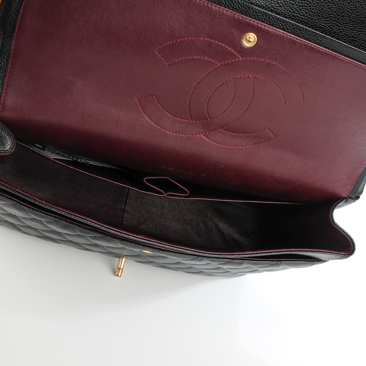 Caviar Quilted Maxi Double Flap Black