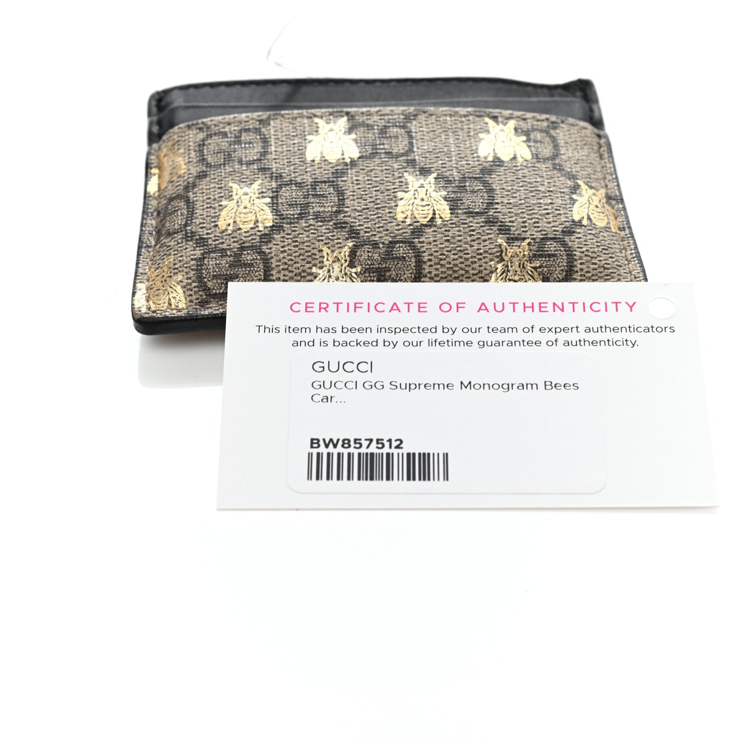 Gucci GG Supreme Monogram Bees Card Holder Black 7 of 7