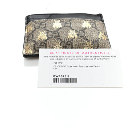 Gucci GG Supreme Monogram Bees Card Holder Black 7 of 7