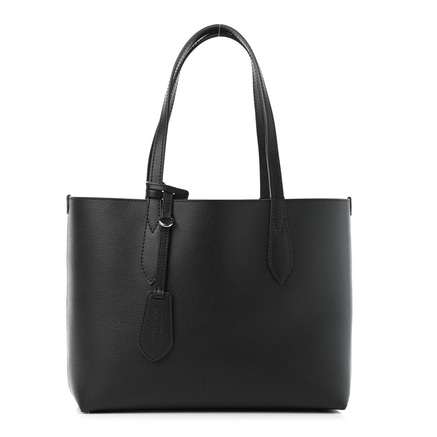 Burberry Grainy Calfskin Haymarket Check Medium Reversible Tote Black 1 of 6