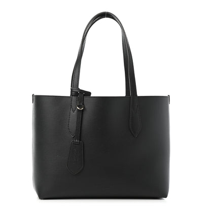 Burberry Grainy Calfskin Haymarket Check Medium Reversible Tote Black 1 of 6