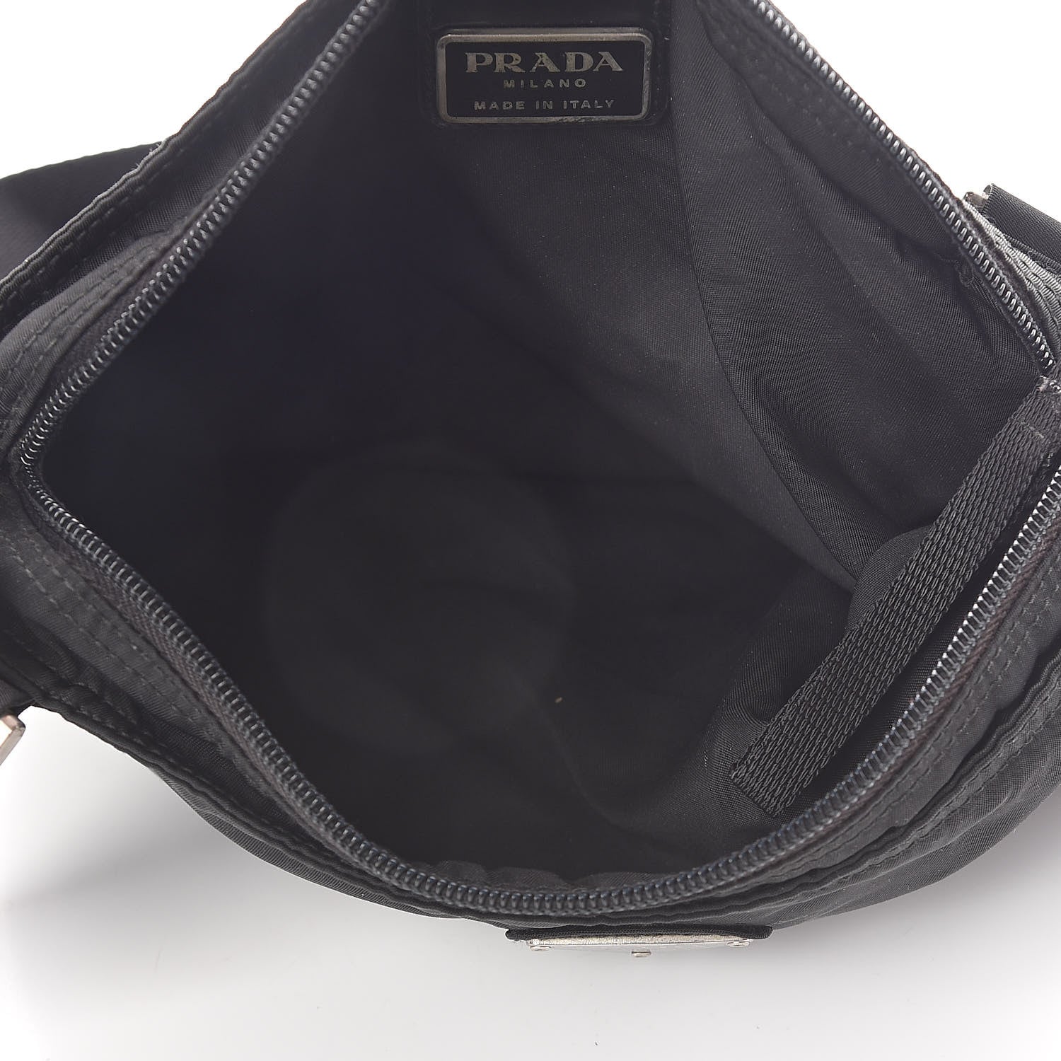 Prada Nylon Flat Messenger Bag Black 5 of 9