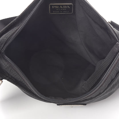 Prada Nylon Flat Messenger Bag Black 5 of 9