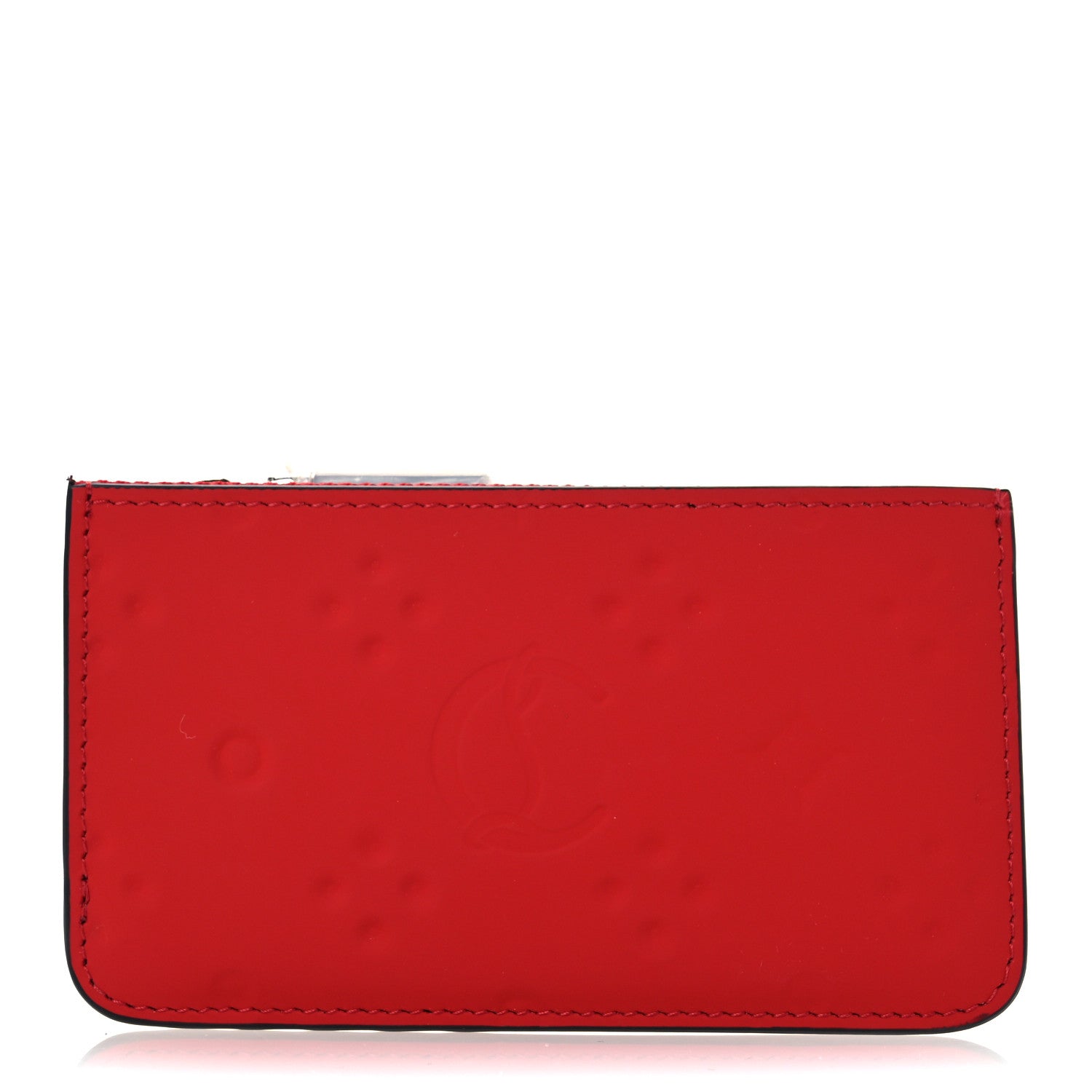 Christian Louboutin Calfskin Loubinthesky Credilou Zipped Card Holder Loubi 1 of 9