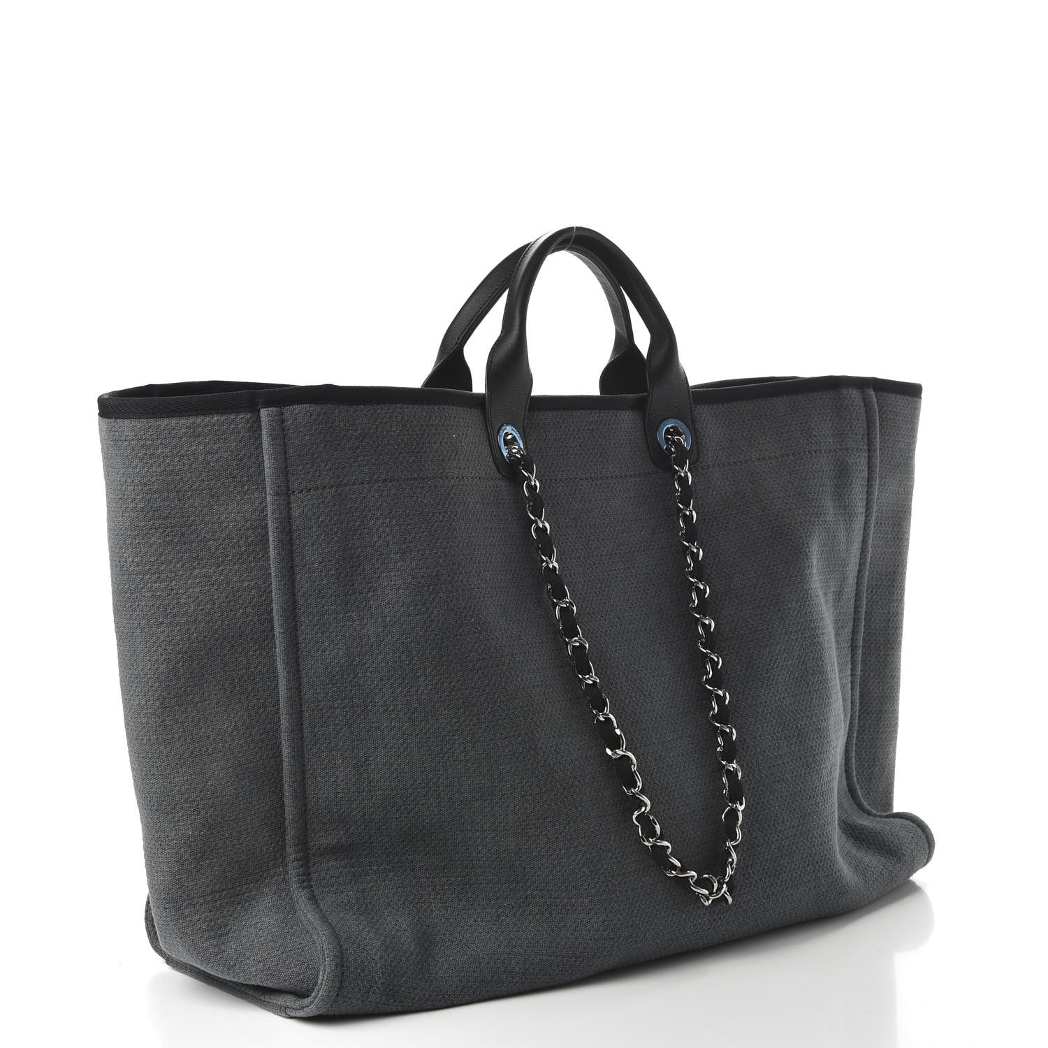 Chanel Canvas Extra Large Deauville Tote Grey 3 of 10