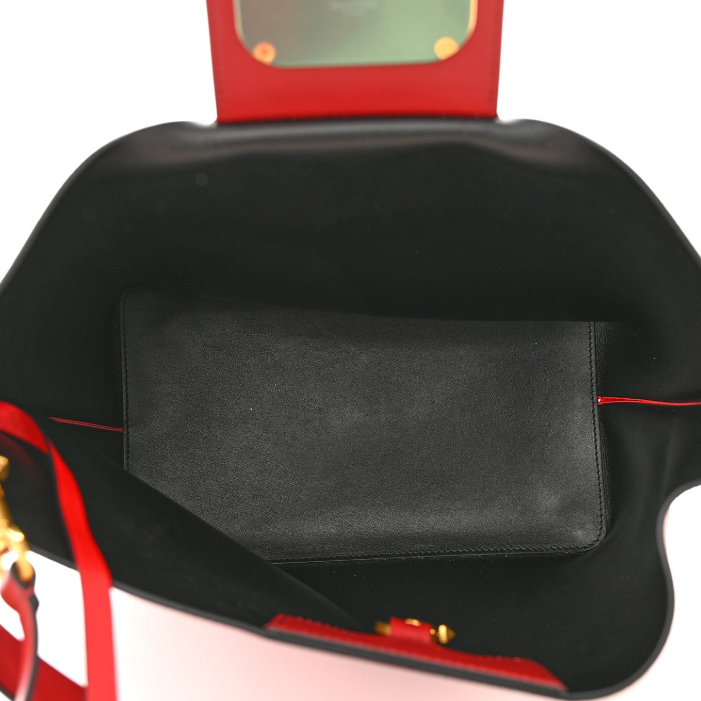 Grainy Calfskin VLogo Escape Hobo Bag Rosso Valentino