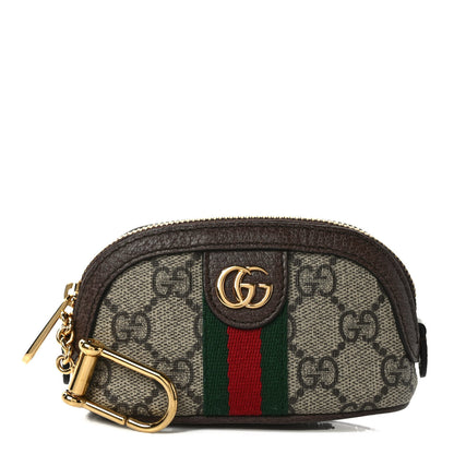Gucci GG Supreme Monogram Web Ophidia Dome Key Pouch Beige New Acero 1 of 7