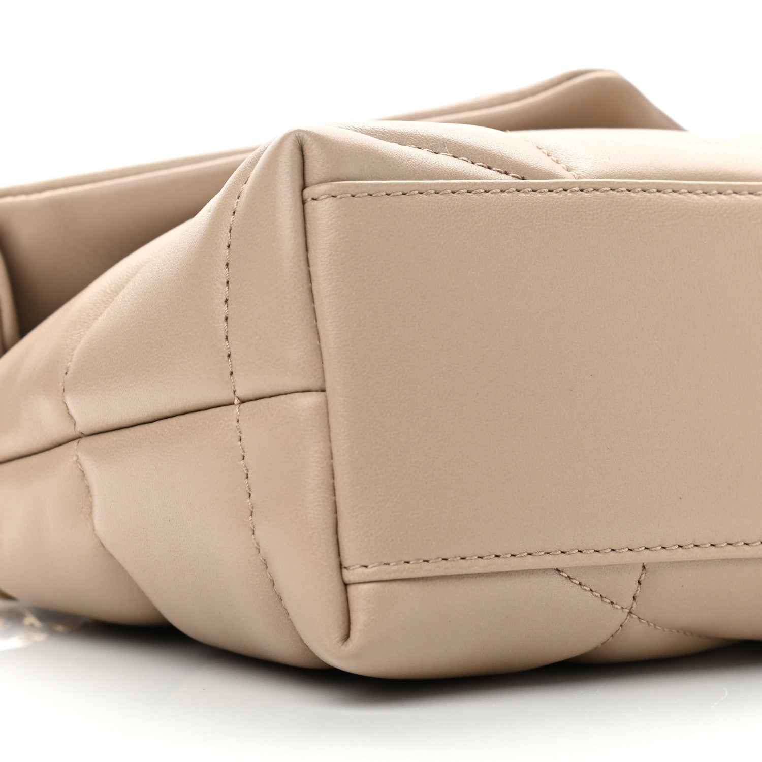 Saint Laurent Lambskin Quilted Toy Loulou Puffer Monogram Chain Satchel Nude Powder 10 of 12