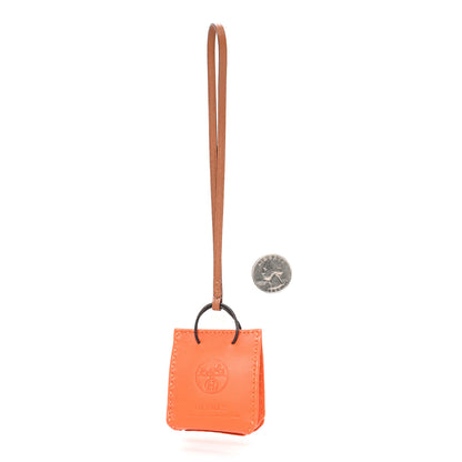 Hermes Milo Lambskin Swift Shopping Bag Charm Feu Gold 2 of 3