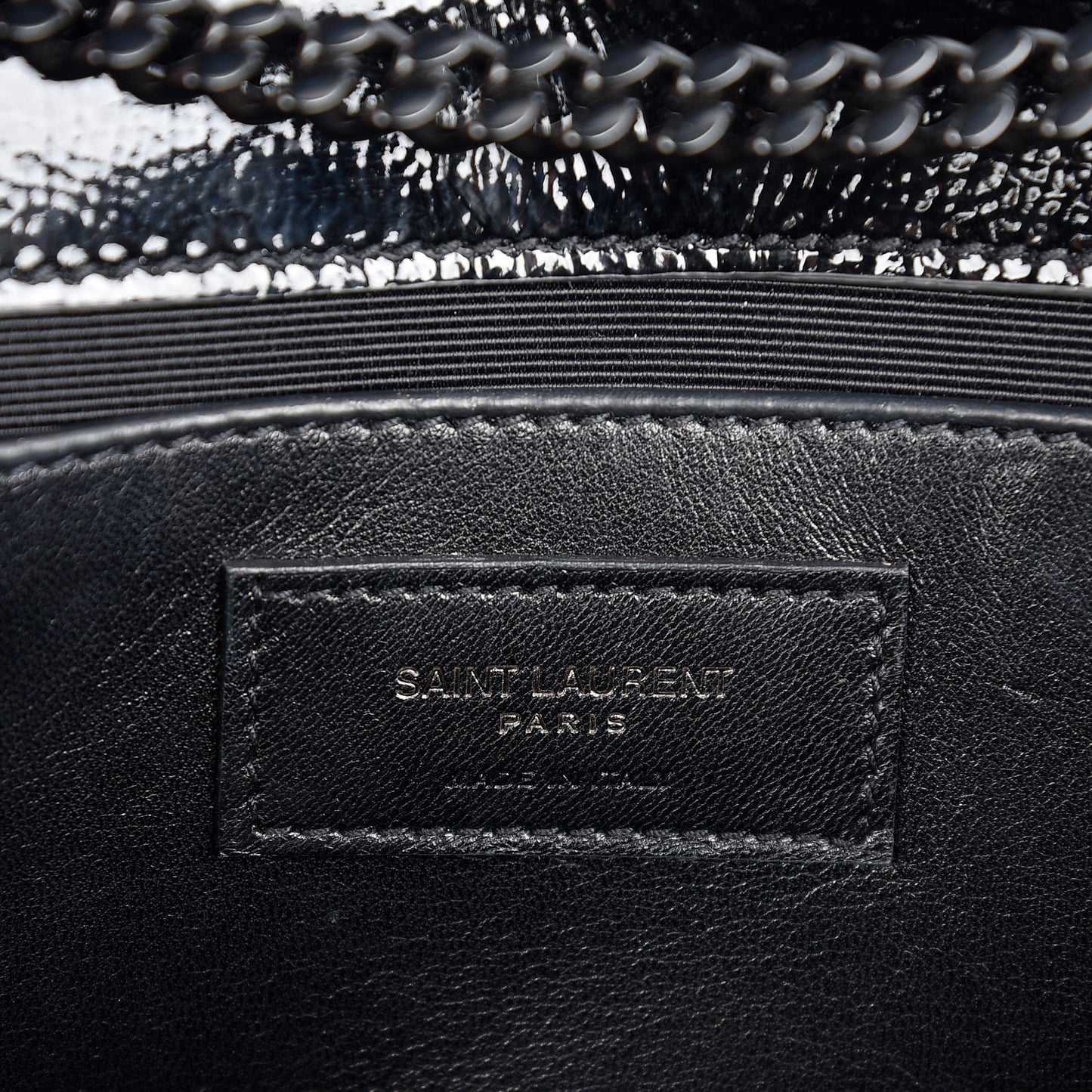 Textured Patent Medium Classic Monogram Kate Satchel Black