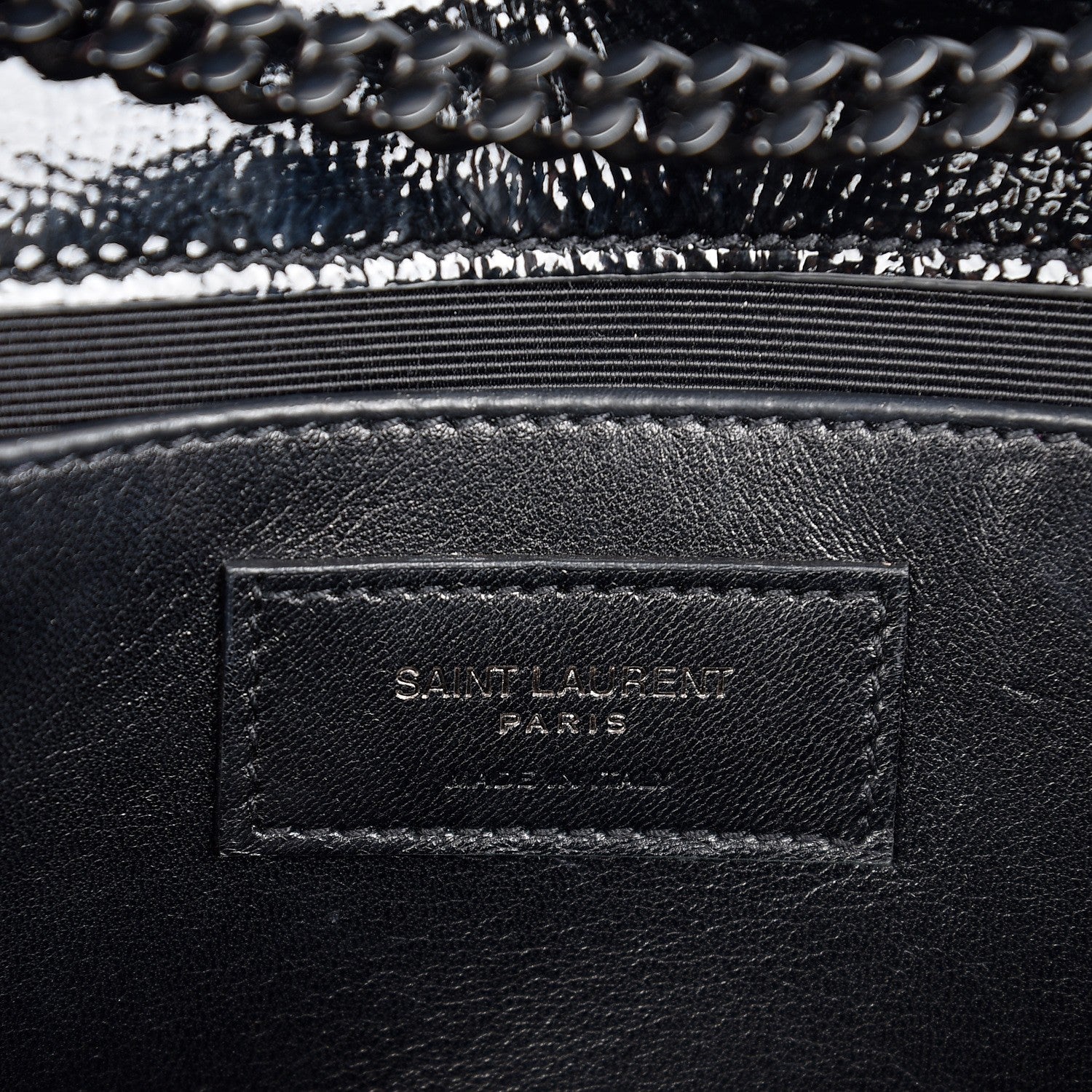 Saint Laurent Textured Patent Medium Classic Monogram Kate Satchel Black 7 of 7